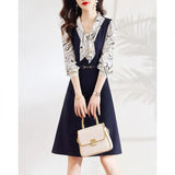 And Winter Goddess Fan Sweater Dress 2025 New Female Waist Thin French Style Knitted Dress Dress Dress Dress