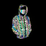 2024 Mushroom Colorful Reflective Jacket Men And Women's Fashion Hooded Coat Ins Colorful Reflective Jacket-Outfit