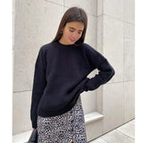 O-neck Long Sleeve Knitted Sweaters Women Solid Elegant Sweater Pullovers 2022 Office Female Fashion Casual Tops