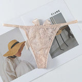 Lace Sexy Thong Women's Back Hot Bow Bikini Low-Waisted Breathable