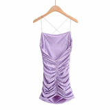 Sales Of 100,000] Suspension Dress Woman 2025 Summer Sexy Hot Girl Sleeveless Wrinkles Ass Short