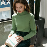 Korean Style Loose Sweater Women Pullover Casual Half Turtleneck Long Sleeve Knit Sweater Female Jumpers solid basic