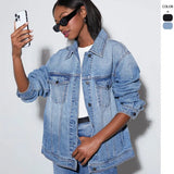 New Women's Water Wash Denim Jacket Women Casual Long-Sleeved Jacket
