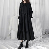 Orange Tsale Dress Women 2025 Spring New Loose Temperament Retro Black Dress Gentle Wind Chiffon