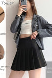 High Waist Short/Extended/Mid-length Skirts Vintage Solid Harajuku A-LINE Womens Korean Causal A-line Zipper Chic
