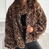 Faux Fur Leopard Jacket-Outfit