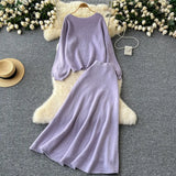 Toloer Wind Wear Take Female Korean Department Lazy Wind Loose Versatile Long-Sleeved Knit High Waist Big Swing Sweater