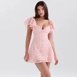 Summer Romantic Sweet Girl Spirit Girl Wind Fresh V-Neck Dress Dress Elegant