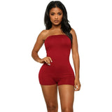 Club Fitness Romper Sexy One Piece Sleeveless Tube Backless Bodycon Jumpsuits Playsuits Shorts Tracksuits Clothes