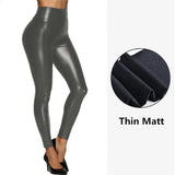High Waist Leather Stretch Hip Bright