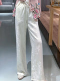Printing High Waist And Thin Wide Legs 2023 New Senior Spring And Autumn New Style Casual Trousers Women-Outfit