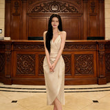 Sister Wind Two Sets Of 2025 Summer Korean Style V-Necked Sling Dress Fashion Dress Dress