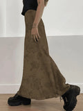 Vintage Mesh Floral Brown Maxi Skirt-Outfit