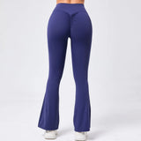 Toloer Legs Tight Naked Feeling Lift Hip Yoga Bell Bottom Pants Dance High Waist Micro La Fitness Sports Pants 9190-Outfit