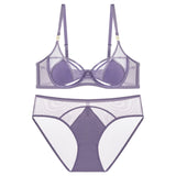 French Pure Sexy Underwear Underwear Set Of Women's Small Breasts Together To Show A Large On-Thunder To Prevent The Thin Breathable