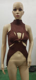 Toloer Irregular Sleeveless Hollow Out Kink Wool Woven Vest Women's Fashion Half High Collar Solid Color Crop Top-Outfit