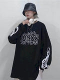 Cartoon Horror Graphic T-shirt Women Character Print Loose Punk Japanese T Shirts Pullover Top Harajuku Street Tees-Outfit