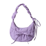 Aesthetic Bow Knot Stitching Shoulder Bag-Outfit