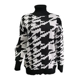Ardm Za 2020 Woman Sweaters Lapel Houndstooth Oversize Vintage Pullover Women Dropped Sleeve Winter Pull Femme Chic Tops