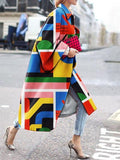 Spring And Autumn Wishebay Long Horn Sleeve Coat Print Loose Wind Coat
