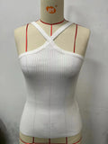 Toloer Summer New Sexy Hot Girl Hanging Neck Sling Vest Slim Knit Female Top-Outfit