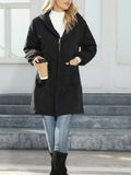 Large Size Women's Hooded And Velvet Windbreaker Long Coat Spring And Autumn New Storm Coat Women-Outfit