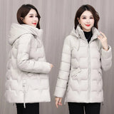 Winter Down Cotton-Padded Jacket Female Long Warm Cotton-Padded Jacket 2024 New Korean Version Fashion Pure Color-Outfit