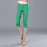 Denim Jeans Shorts omen's Capris Skinny Jeans Pants Female Knee Length Stretch Slim Capri Jeans Women Candy Color