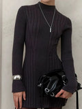 Half-Necked Dress Knitted Dress Spring 2025 Temperament Tweed A-Word