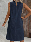 Women's Dress 2025 New Dress Round Collar Solid Sleeveless Summer Large-Size Casual Elegant Women's