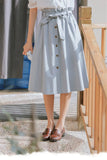 Vintage Cotton Skirts Women 2020 Spring High Waist Soft Ladies Long Skirt Korean Bow-knot Pleated Midi Skirt