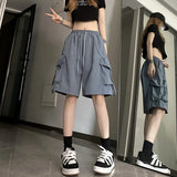 Toloer Shorts Female 2024 Summer New Thin Money Outside Wear Wide Legs Casual Show Thin Speed Dry Cargo Pants Five