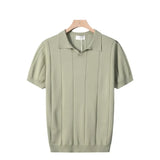 Fashion Knitted T-Shirt Men's Summer Niche Breathable Short-Sleeved POLO Shirt Korean Version Of Loose Half-Sleeved