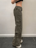 Buttoned Straight-Leg Cargo Jeans-Outfit