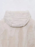 White Faux Fur Hooded Zip Vest-Outfit