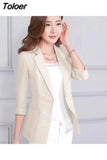 Women Single Button Blazers Business Office All-match Simple Temperament Soft Fashion Elegant Casual Work Streetwear