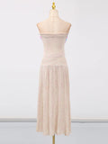 Sexy Style Dress Woman 2025 Summer New Sweet Fresh High-End Feel Breastless Sleeveless Hollow Dress