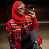 Women Y2K Retro Goth Hooded Scarf Hats Solid Color Knitted Pullover Drawstring Balaclava Winter Warm Hat Beanie Cap-Outfit