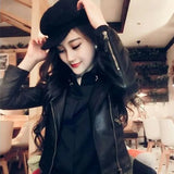 Toloer Female 2024 New Women's Pu Spring And Autumn Korean Version Slim Motorcycle Lady Leather Large Size Coat Female-Outfit