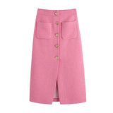 Solid Short Sleeve Tweed Jacket Coat With Pockets Spring Fashion Chic Crop Tops 2022 Women Uniform Outfit Ropa