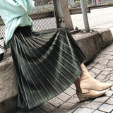 Hundred Folded Skirt Female Students 2025 Spring And Autumn New Korean Version Of High-Rise Half-Dress Mid-Long Long Skirts Appear