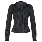 Print Single-Dbutton Shirt Femininity Slim Thin Top 2025 Summer Babes