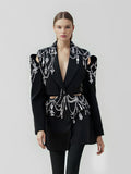 Toloer New Small Suit Jacket Female 2024 Summer High Sense Formal Dress Thin Heavy Industry Suit Jacket Female-Outfit