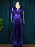 New Hot V-Neck Comfortable Dress Comfortable Light Luxury And Familiar Wind High-Rise 100-Folded Dress