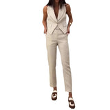 Summer New Fashion Temperament Simple Vest Suit Long Set