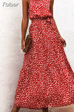 Long Dress Women Polka Dot Casual Beach Dresses Black Halter Strapless Yellow Sundress Vacation Dress Clothes For Women 618-1-Outfit