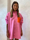 Oversize Casual Blouse Pink Autumn Spring Long Sleeve Large Office Ladies Chic Tops 2022 Women Outwear Blusas