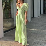 Toloer 2024 New Women's Short-Sleeved Fashion Elegant Plus-Size Wide-Leg
