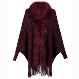 Women Coats & Jackets for Winter Plaid Tassel Thick Warm Knitted Sweater Oversized Capes & Ponchos Autumn Outwear