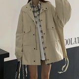 2022 Autumn Winter New Coat Long Sleeve Retro Women Jacket Korean Harajuku Streetwear Gothic Jackets Windbreaker Clothes